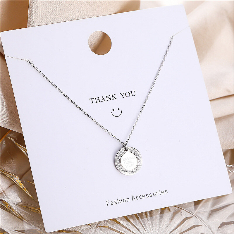 Sodrov English Letter  Dream Come Ture Pendant Necklace Sterling Silver Necklaces 925 for Women
