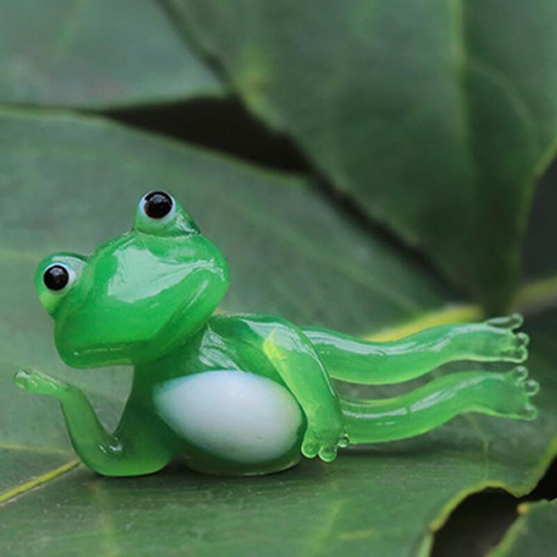 Simulation Frog Realistic Desktop Decoration Glass Creative Mini Frog Ornaments for Home
