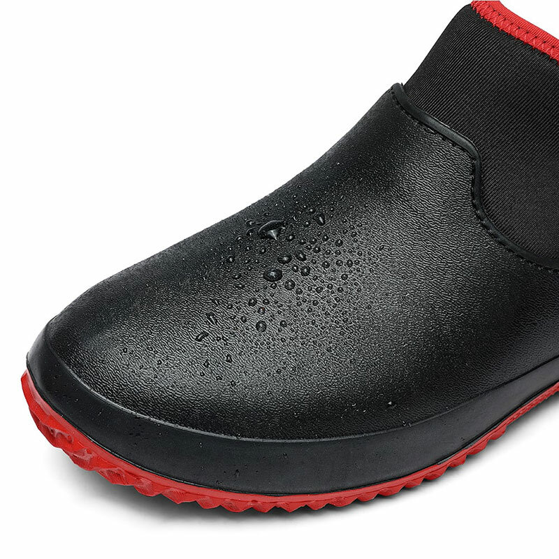 暖かい冬女性レインブーツラバーブーツ女性防水カラフルなユニセックスアンクルブーツ軽量水ブーツシェフの靴