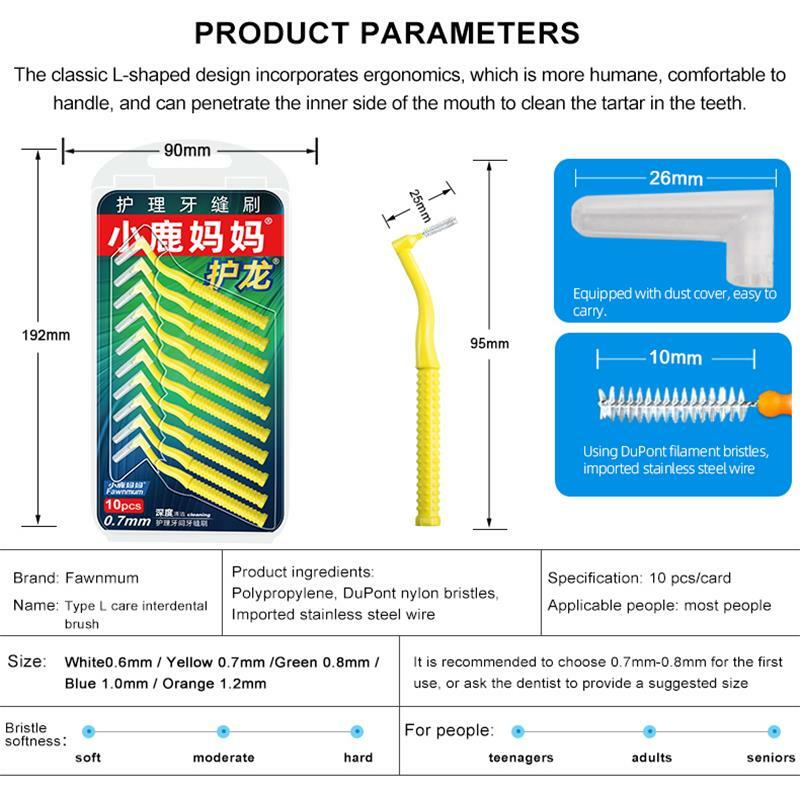 Fawnmum-cepillos interdentales de plástico para limpieza de dientes, cepillos de higiene bucal, 30 Uds.
