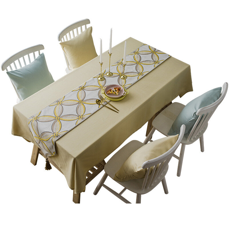 Nórdicos jacquard con relleno de algodón de arte corredor de la tabla de Casa decoración impermeable de color sólido fresco mesa de café Mesa runner