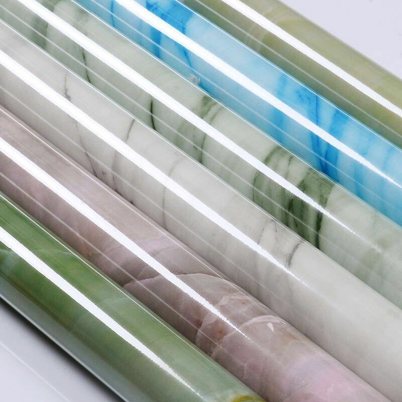 55cmx 1/2/3/5/10M cucina adesivi murali in PVC adesivi da appoggio in marmo carta da parati impermeabile autoadesiva per bagno