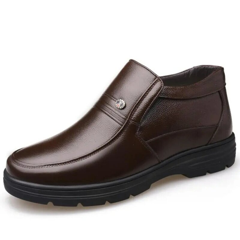 2022 sapatos de couro genuíno dos homens botas de inverno quente sapato de algodão para o inverno frio botas de couro de vaca masculino calçado erkek bot