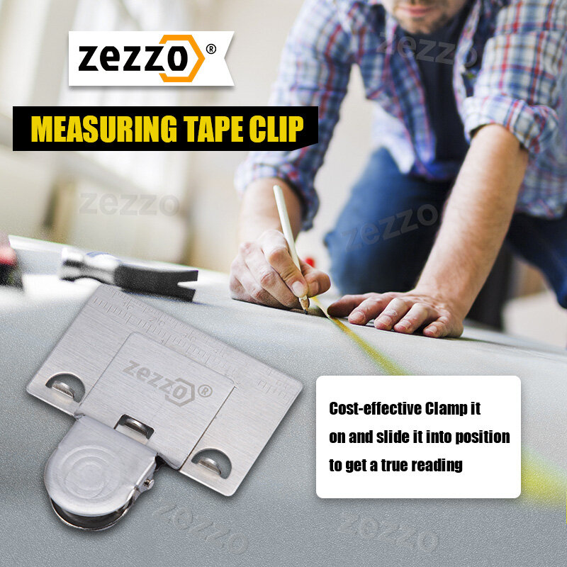 1/2pc metal fita de medição clipe titular preciso e clara ferramenta de medição acessórios madeira medida localizar ferramentas