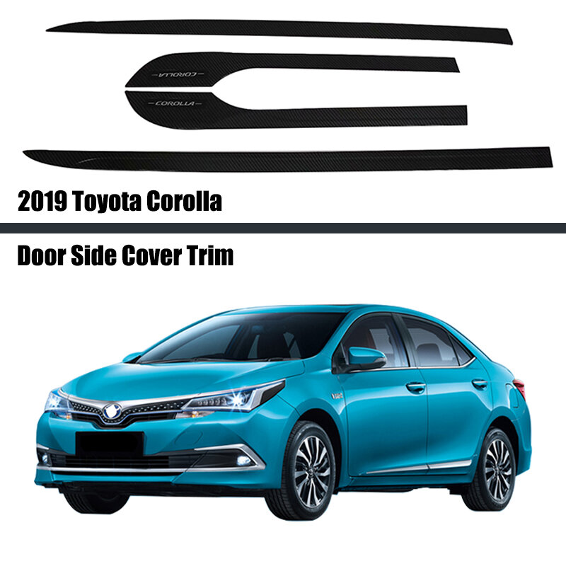 For Toyota Corolla 2019 2020 2021 Sticker Styling Body Side Door Trim Strip Molding Stream Panel Bumper Hoods Parts 4pcs