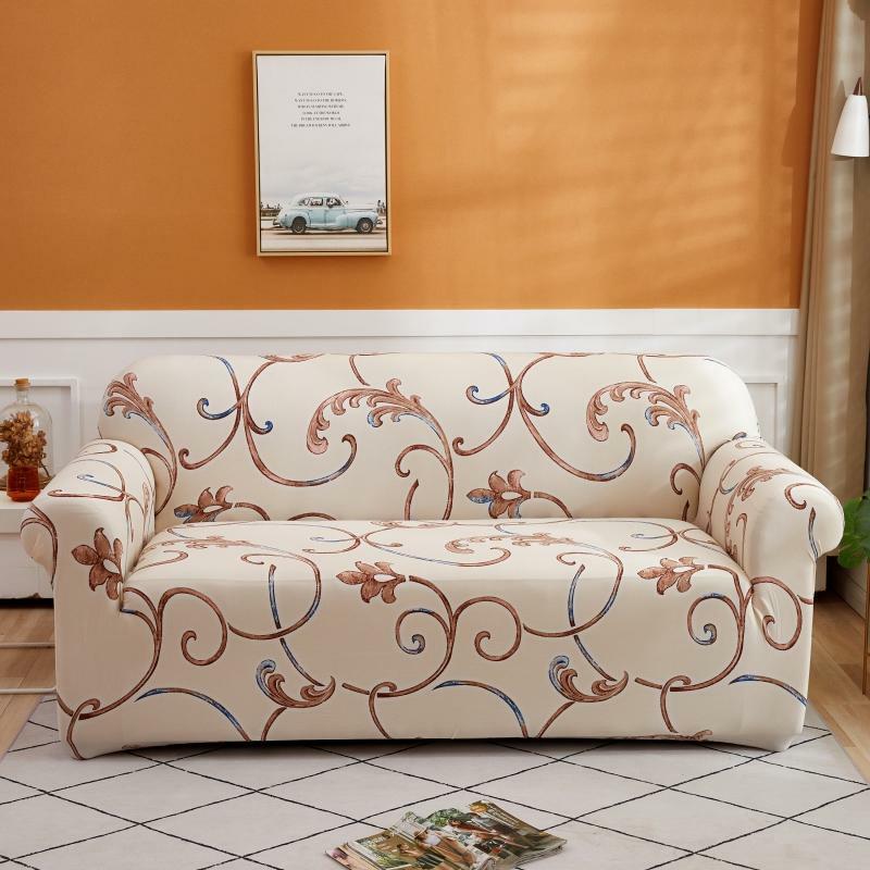 ยืดหยุ่นสำหรับห้องนั่งเล่นโซฟาดอกไม้พิมพ์ที่นอน L รูปมุม Chaise Longue โซฟา1/2/3/4ที่นั่ง