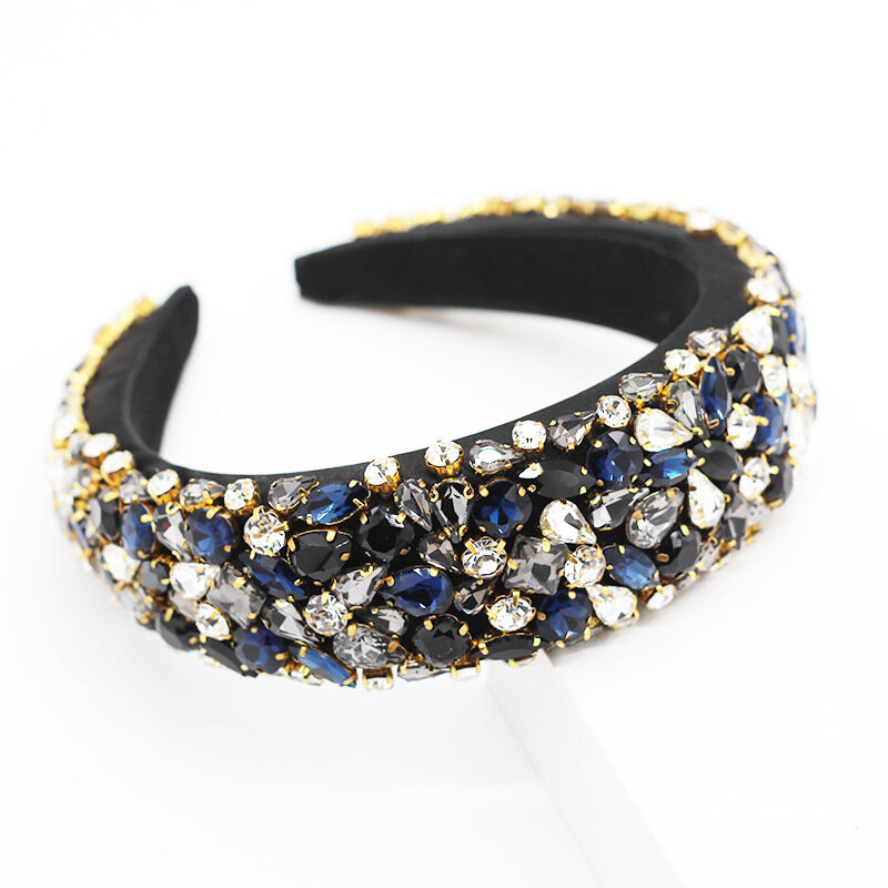 Hot Selling New Rhinestone Bling Padded Headbands Colorful Crystal Geometric Diamond Headband for Women 2020 Hair Accessories