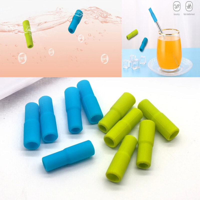 Food grade soft silicone nozzle for  9mm wide stainless steel straws, reusable metal straws and plastic replacement straws