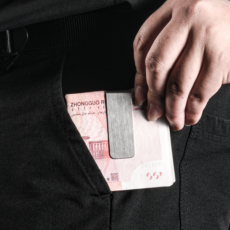 Portadocumenti da uomo in metallo di grandi dimensioni con porta carte di credito sottile in acciaio inossidabile con scritte personalizzate
