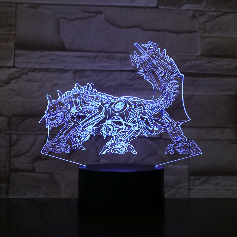 Dinosaur Model 3D Table Lamp Cool Nightlights New Year Decoration Kids Lampade Children's Gifts Lighting LED Lampe Party Light