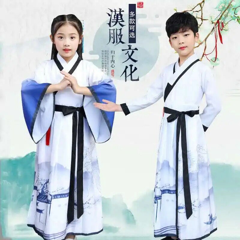 Tradycyjna chińska odzież dla dziewczynek ubiór królewski Cosplay chińskie dziewczyny ubierają Hanfu chłopców strój ludowy strój Tang