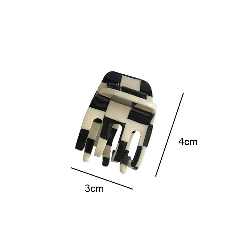 Baru Ins Asetat Mini Jepit Rambut Cakar Aksesori Rambut Kotak-kotak Kotak Klip Cakar Geometris Ukuran Kecil Klem Rambut Ambil Wanita