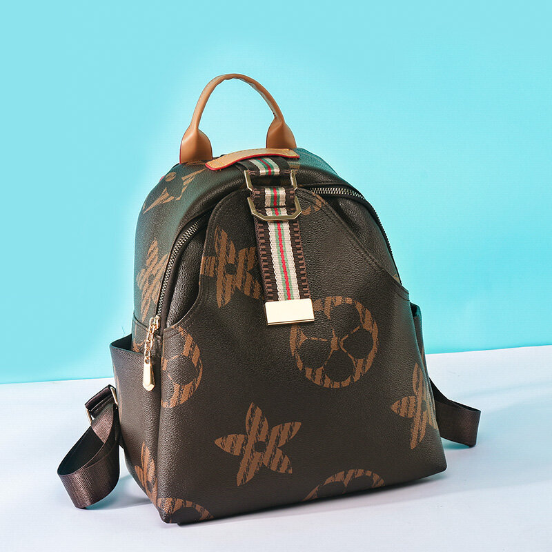 女性のためのブラジルのレトロなプリントバックパック,ファッショナブルなハンドバッグ,用途の広い,旅行用,新しいコレクション2021