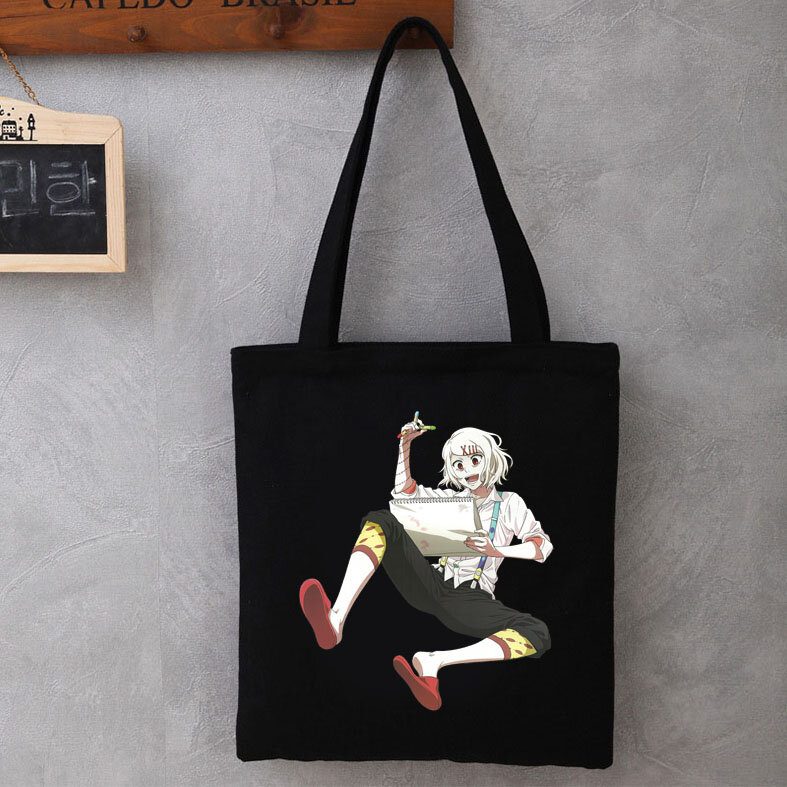 Bolso de compras de la serie Tokyo Ghoul para mujer, bolsa de mano de moda, bolsos de hombro, bolso de compras informal, bolso de lona elegante