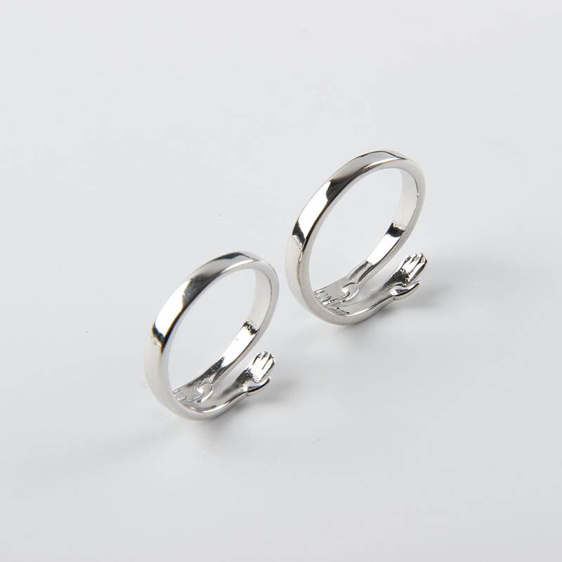 Heiße Neue 925 Sterling Silber Europäischen und Amerikanischen Schmuck Liebe Umarmung Ring Retro Mode Flut Fluss Offenen Ring