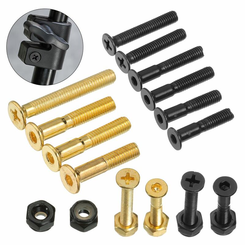 8 Sets High Quality Black/Gold M5 Accessories Hardwares Nuts Longboard Parts Skateboard Bolts Mounting Hardware Screws