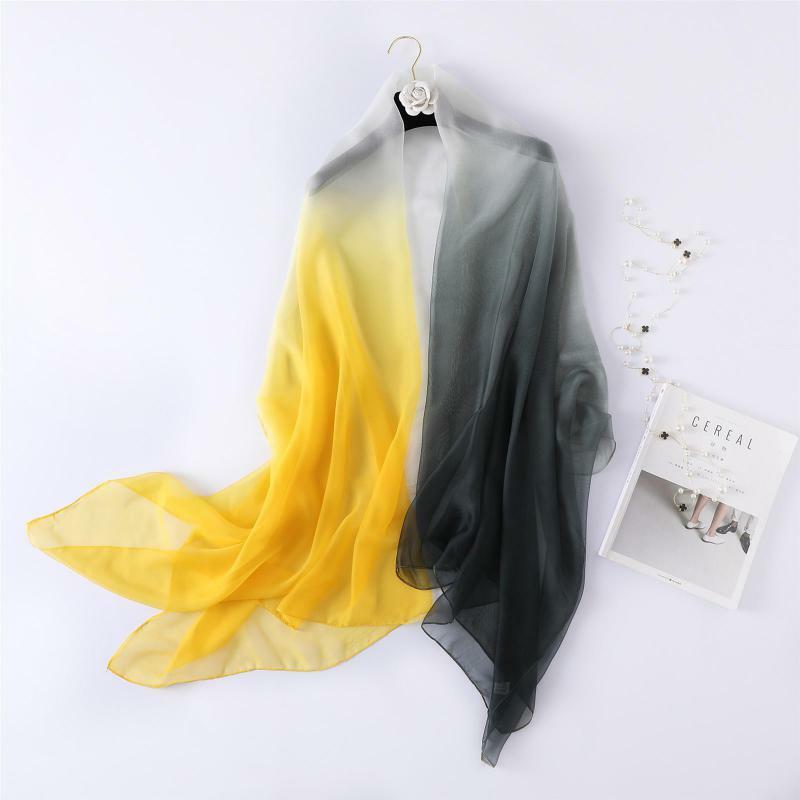 Women's imitation silk scarf beach shawl spring summer autumn scarf plaid size beach shawl scarf for women