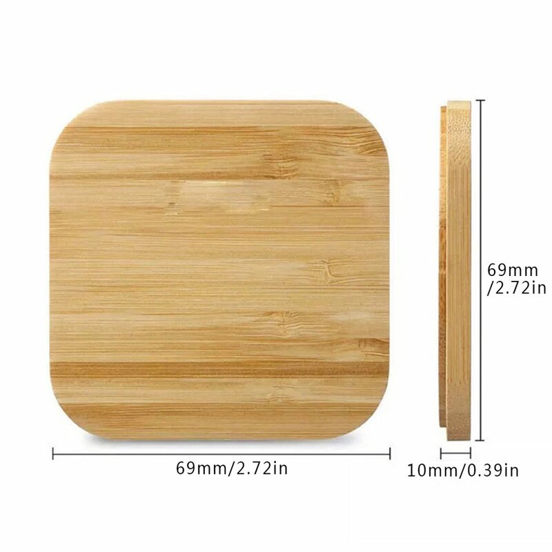 Cargador inalámbrico Qi portátil, almohadilla de madera delgada para iPhone 11, 8 Plus, Xiaomi, Samsung S9, S8, S10 Plus