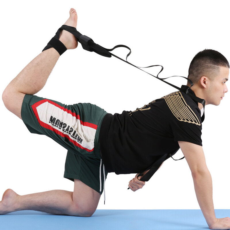 Pilates Yoga Riem Multi-Loop Oefening Stretch Band Met Voet Haak Keep Fit Fysiotherapie Dans Riem Flexibiliteit Training