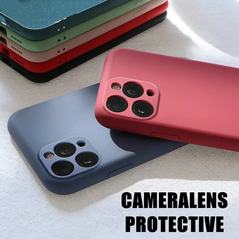 Originele Vloeibare Siliconen Cover Voor Iphone 13 12 Mini 11 Pro Max Camera Telefoon Bescherming Case Volledige Protecte Snoep Kleur fundas 13