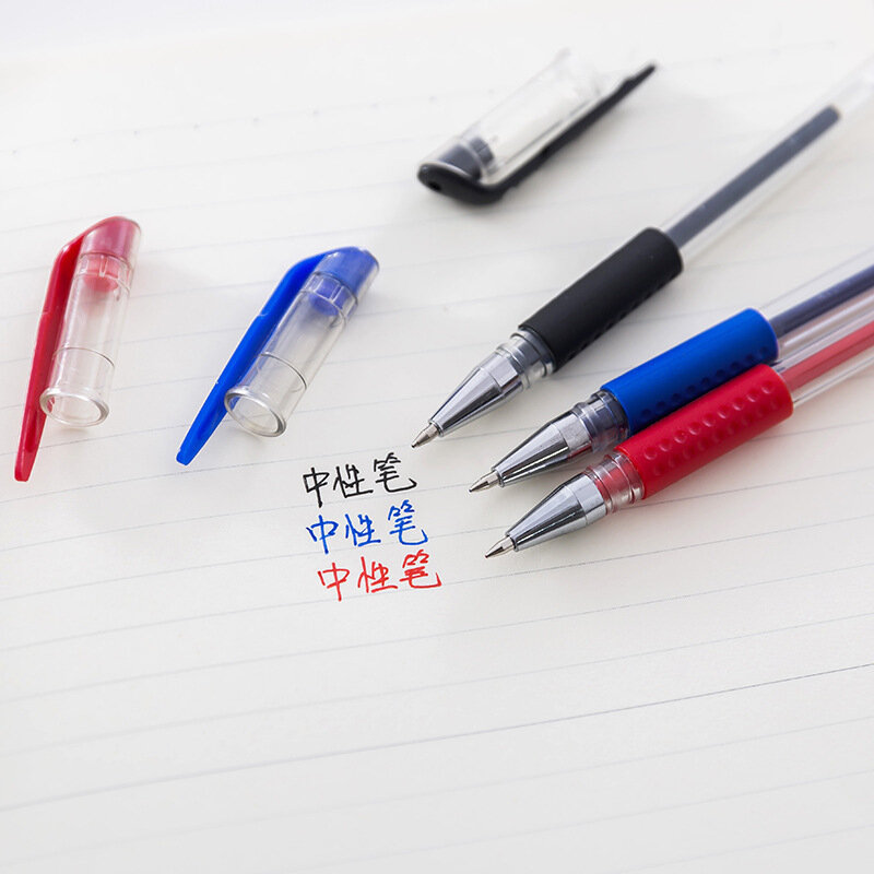 Recharge de stylos à encre noire, bleue et rouge, pointe de balle 0.5mm, fournitures de papeterie scolaires et de bureau
