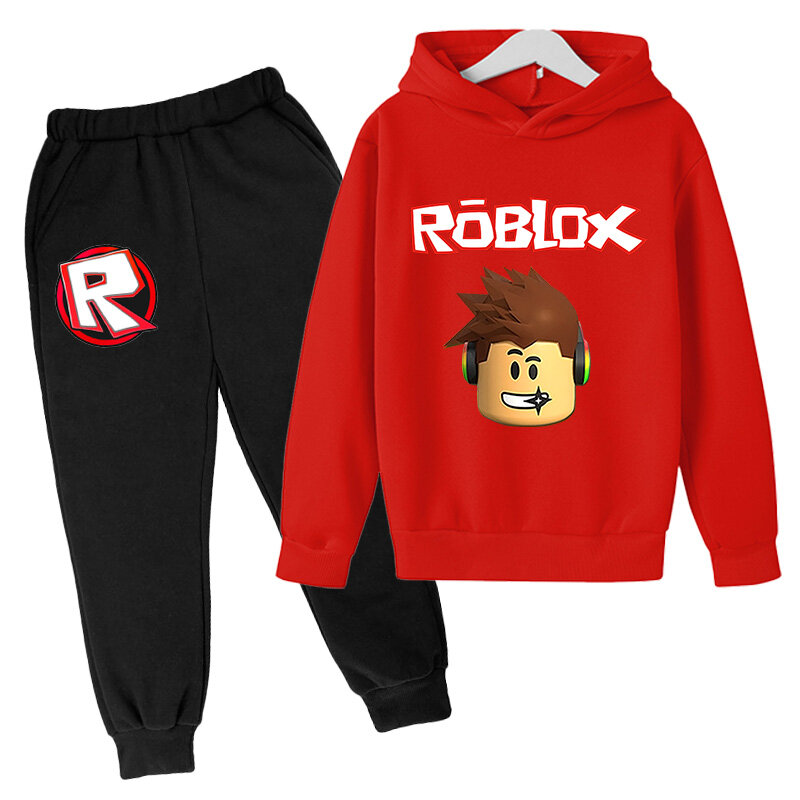Crianças meninos anime camisola roblox hoodie roupas do bebê jogging camisola 4-14 anos de idade meninos outono e inverno terno