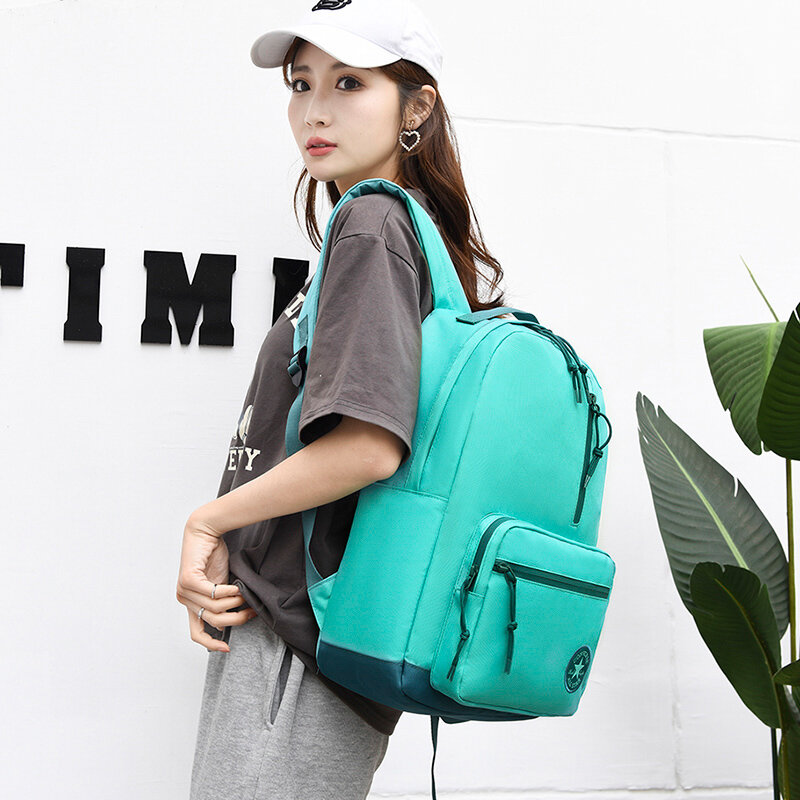 2021 new (Converse) backpack lake blue classic men and women trend all-match school bag travel computer bag