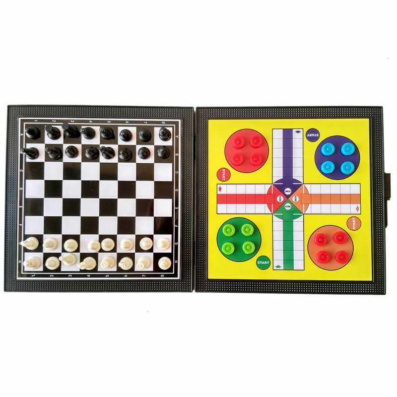 Juego de ajedrez magnético plegable para niños, juego de mesa portátil de plástico de alta calidad y duradero, 1 Juego
