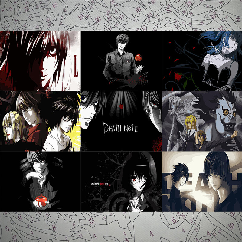 Japanese Classic Manga Death Note Poster DIY Painting By Numbers  Home Decoration Adult Hand Painted Acrylic Paint Mural Gift