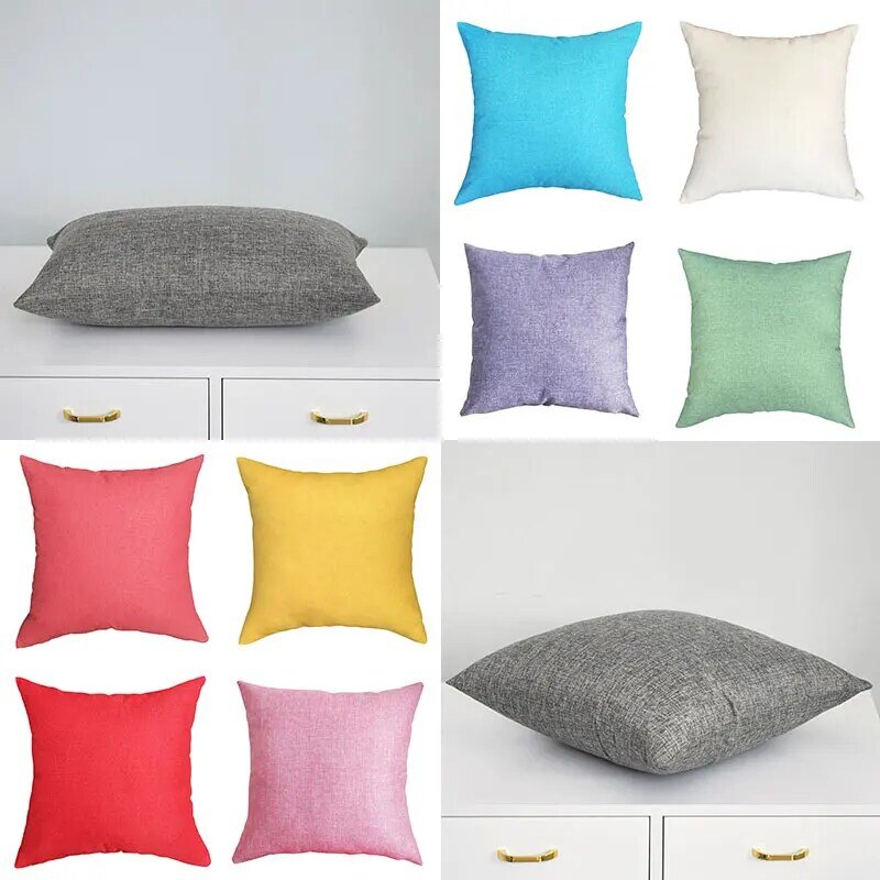 40x40cm Plain linen Pillowcase Nordic Sofa Pillowcase Waist Pillow Cover Cases Home Decor Decorative Hotel Pillow Protector 2020