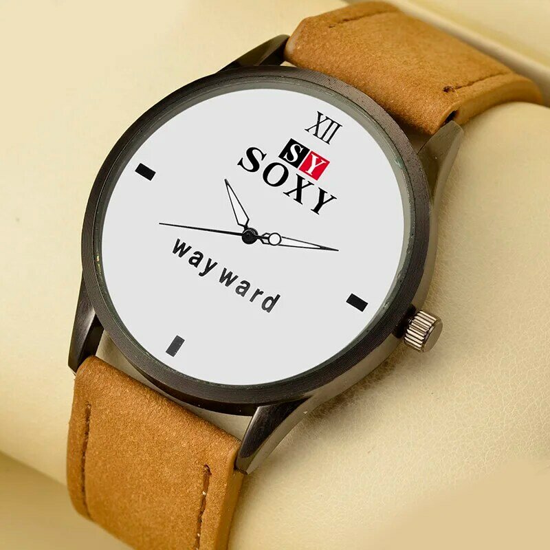 Nova moda soxy marca masculino relógios 2020 preto quartzo relógios de pulso masculino pulseira de couro relógio esportivo reloj hombre