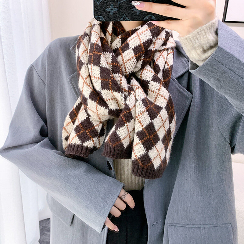 Écharpe tricotée en cachemire pour femme, châle chaud, Bandana Pashmina, couverture longue et épaisse, nouvelle collection automne hiver 2021
