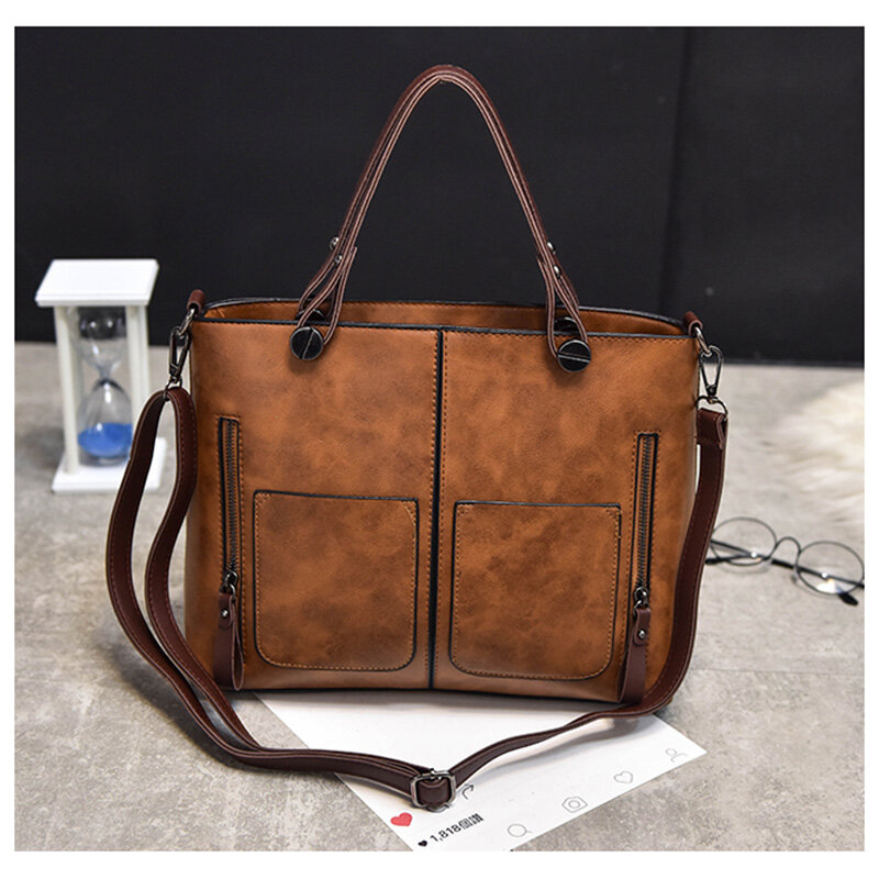 Женская сумка из искусственной кожи, элегантная дамская сумочка на плечо в стиле ретро, подходит для работы, свиданий и покупок