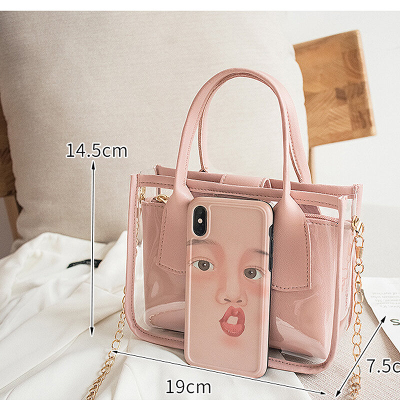 Borsa a tracolla da donna borse borse Designer per donna donna 2021 borse quadrate trasparenti Messenger femminile nuova versione coreana