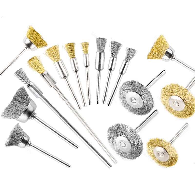 Escovas de arame de aço 6mm, para ferramentas, mini escova de polimento, soldagem, rebarba de metal, pré-tratamento, moagem