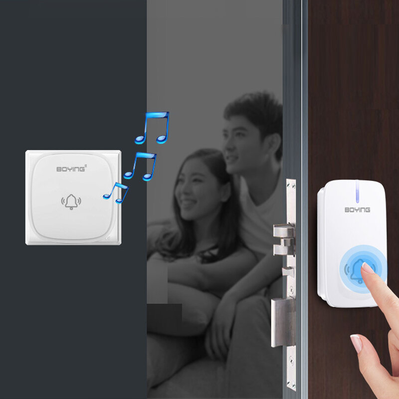 Wireless Doorbell No Battery Smart Chime Self-Generating Home Security 58 Songs Waterproof Transmitter Receiver Door bell
