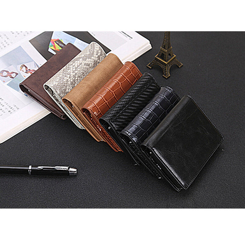 Zovyvol 2021 Mode Unisex Metalen Credit Card Houder Met Rfid Anti-Diefstal Portemonnee Geld Portemonnee Smart Wallet 7 Kleuren voor Business
