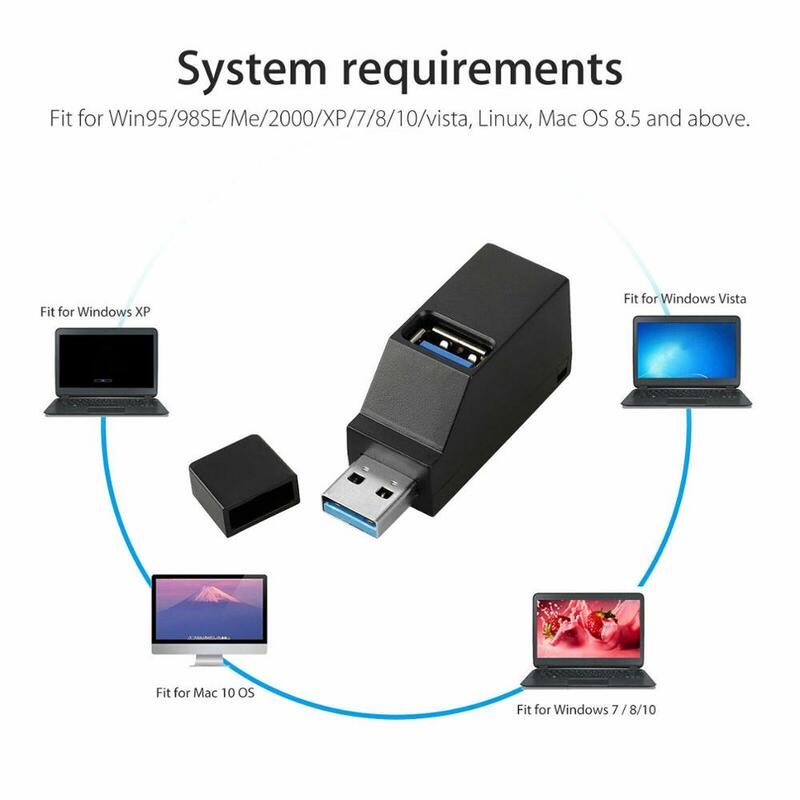 USB 3.0 Bộ Tiếp Mini Hộp Chia 3 Cổng Cho Máy Tính Laptop Macbook Điện Thoại Di Động Tốc Độ Cao Ổ Đĩa U đầu Đọc Dành Cho Xiaomi