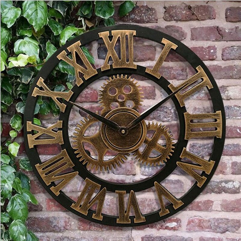 Besar Jam Dinding Kayu Vintage Gear Clock Kami Gaya Ruang Jam Dinding Modern Desain Dekorasi untuk Rumah Jam Pada dinding