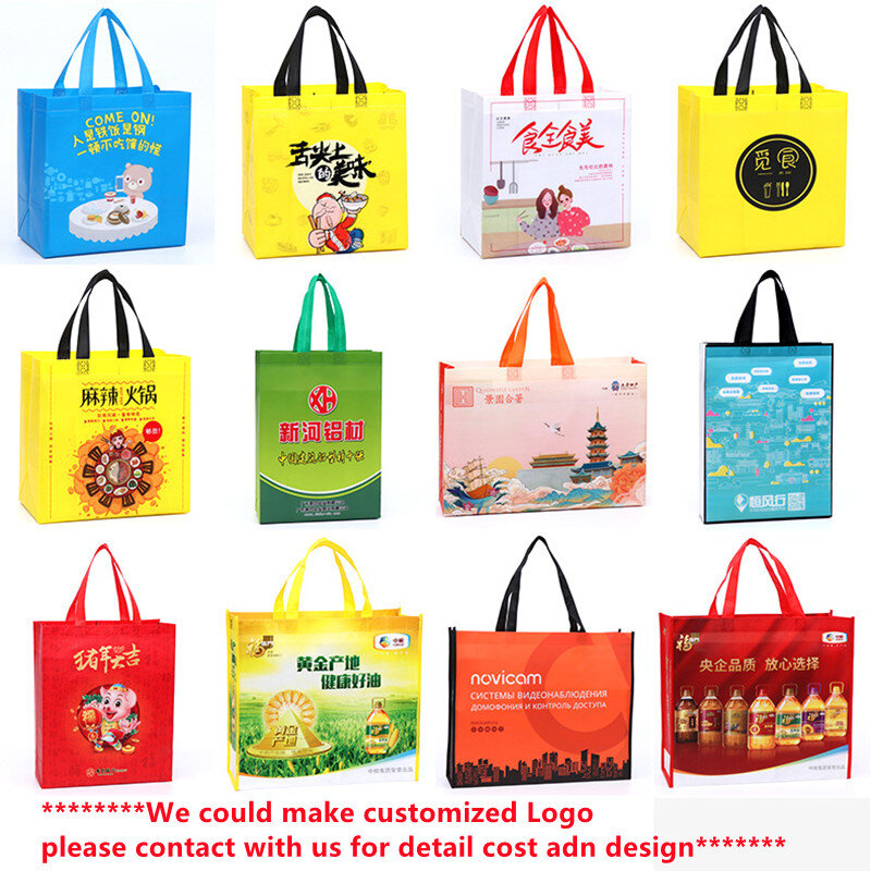 50pcs In Sell Women Shopping Bags Top Quality Non-Woven Handbags Colorful Women Bag Gift Bag Eco Friendly Supmarket Shopping Bag