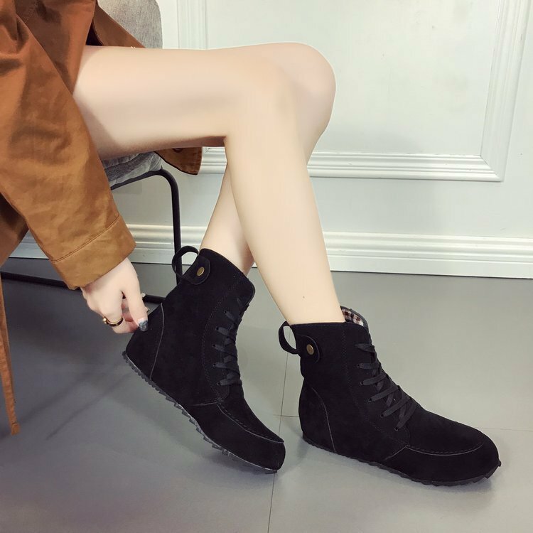 2021 primavera e outono novo estilo coreano rendas botas femininas tornozelo botas estilo britânico plana sola macia mais tamanho