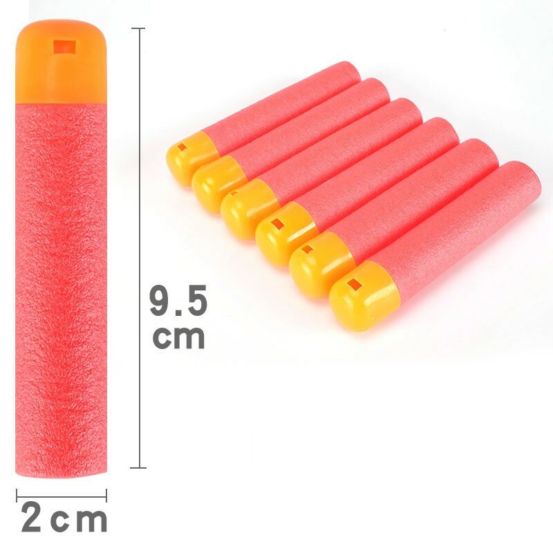 10pcs For Bullets EVA Soft Hollow Hole Head 7.2cm Refill Safe Foam Bullet Darts Gun Accessories for Blasters Toys for boy gift