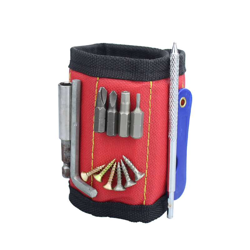Novo forte pulseira magnética portátil saco de ferramentas para parafuso parafuso da porca do prego broca kit reparo organizador armazenamento