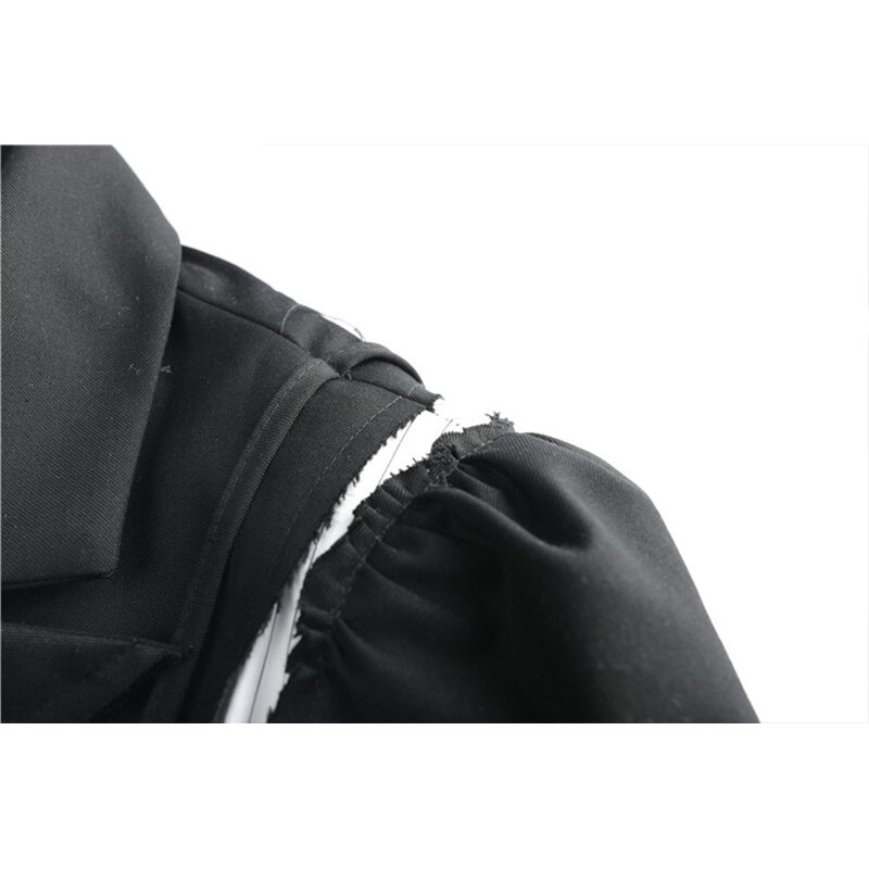 Blazer feminino assimétrico com laço, jaqueta solta com gola aberta, botão, gravata, casual, retalhos, novo, 2021