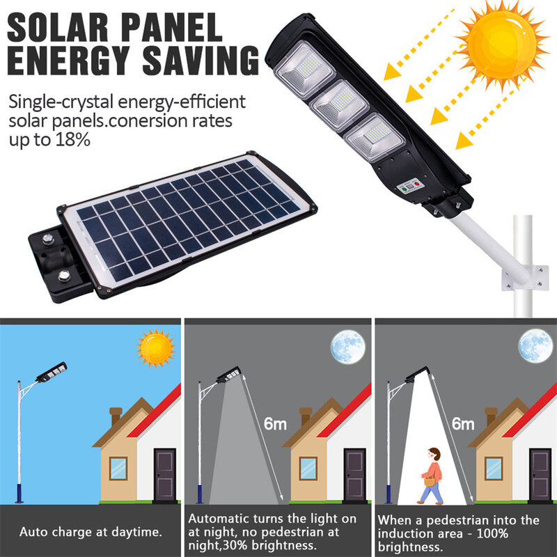 Farola Solar de Control remoto, lámpara de pared con Sensor de Radar, 90W, 180LED, impermeable, para Plaza, jardín, camino, pasarela, granja