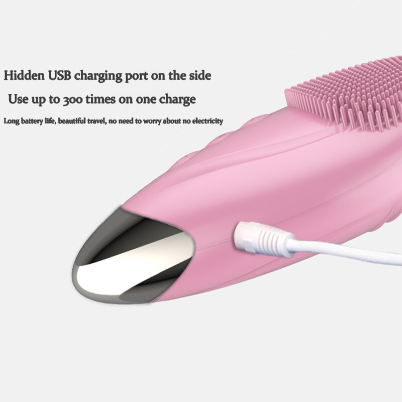 Cepillo de limpieza Facial eléctrico recargable por USB, masajeador de piel caliente, limpiador Facial eléctrico de silicona, nuevo