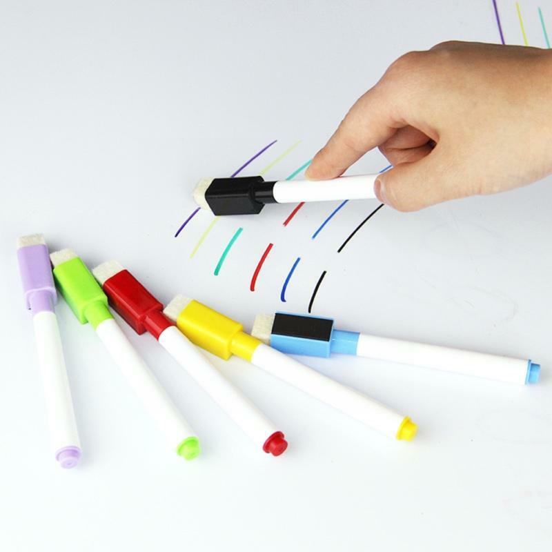 8 Pcs/set Whiteboard Markers Band Magnet and Eraser Magnetic Supplies Painting Children’s School Stationery Markers Classro O1G4