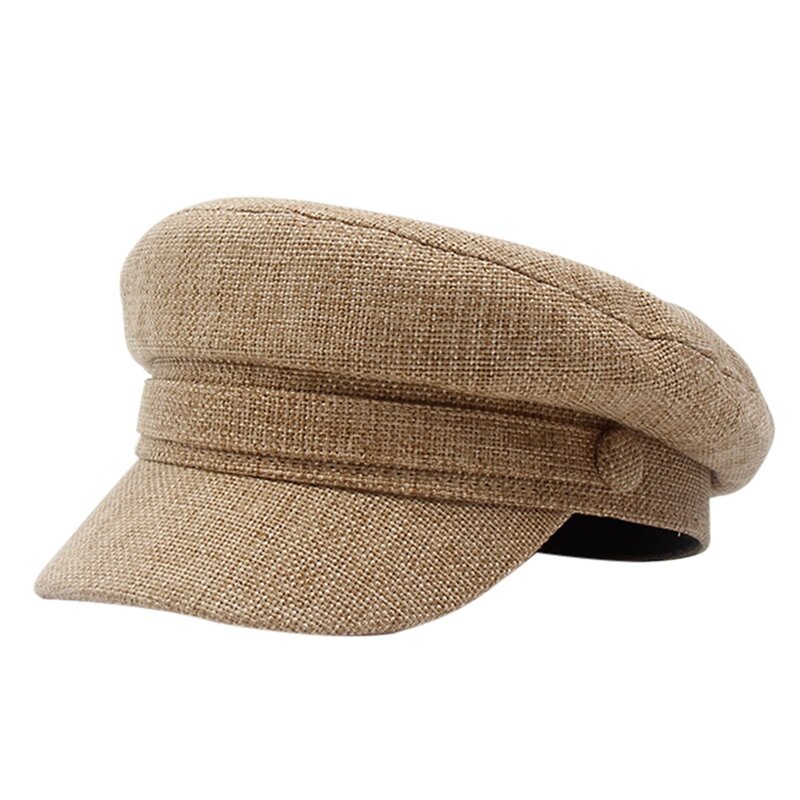 2020 Octagonal Hats Women Winter Flat Top Breathable Adjustable Cotton Linen Beret Hat Headwear Outdoor Sportswear Accessories