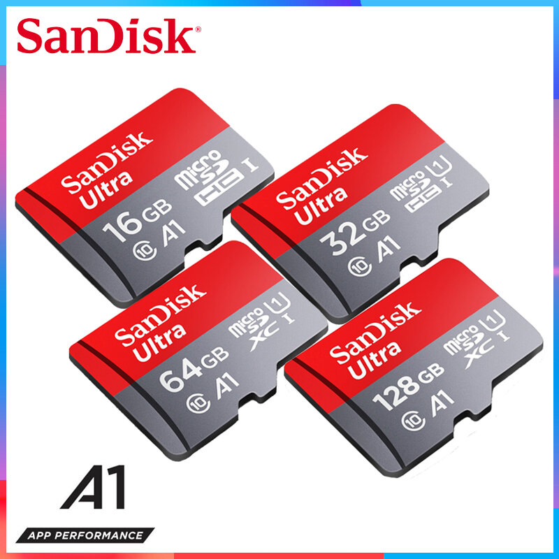 SanDisk Ultraเมมโมรี่การ์ด200Gb 128G UHS-Iการ์ดหน่วยความจำ64G 32G U1 Class 10 MicroSD Card 16Gb MicroSDสำหรับสมาร์ทโฟนและแล็ปท็อป