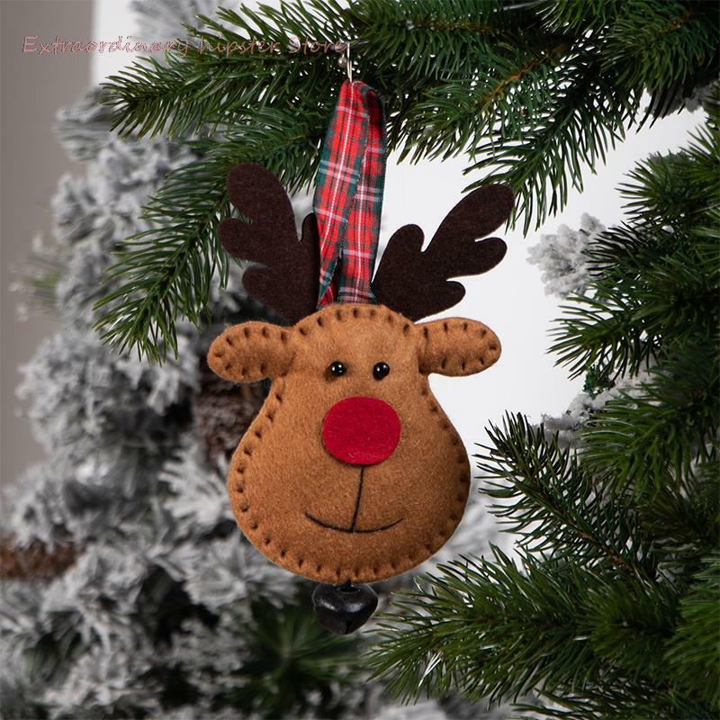 Campana de Navidad, decoración de alces, adorno colgante de árbol de Navidad, adornos de Navidad